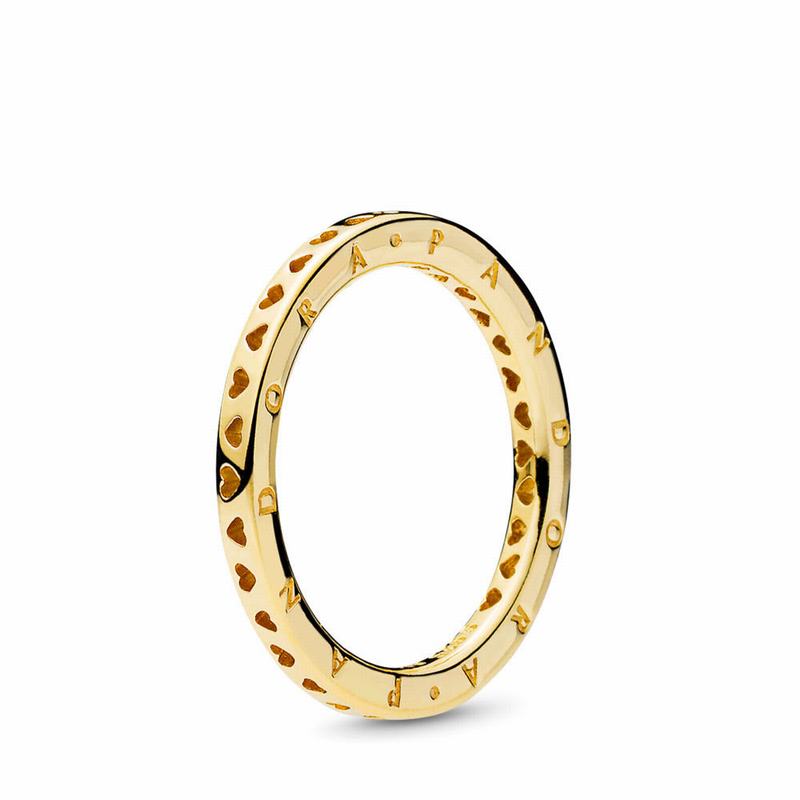 Pandora Australia Shine™ Signature Hearts Stackable Ring - 18ct Gold Plated | GMHFDP409